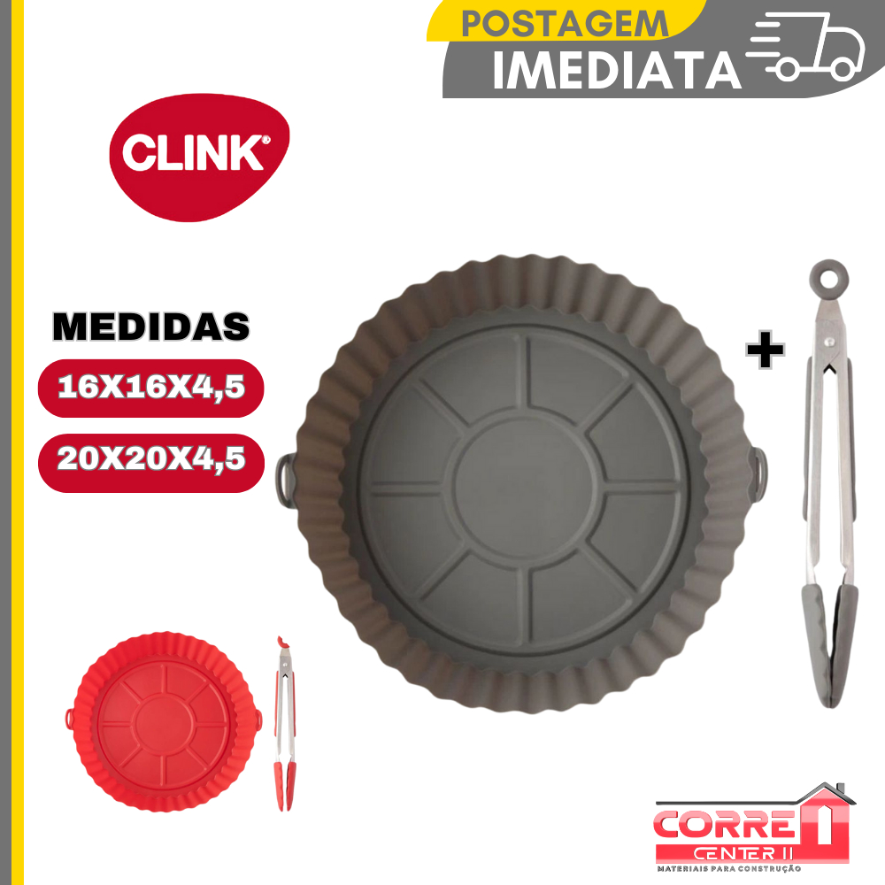 Kit Forma de Silicone para Air Fryer  e Pegador de Alimento Redonda/CLINK