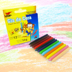 Giz de Cera Para Colorir Fino Com 12 Cores Atacado 12 Caixas