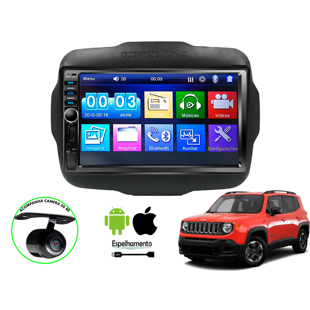 Central Multimidia Jeep Renegade Mp5 Bluetooth Usb Universal