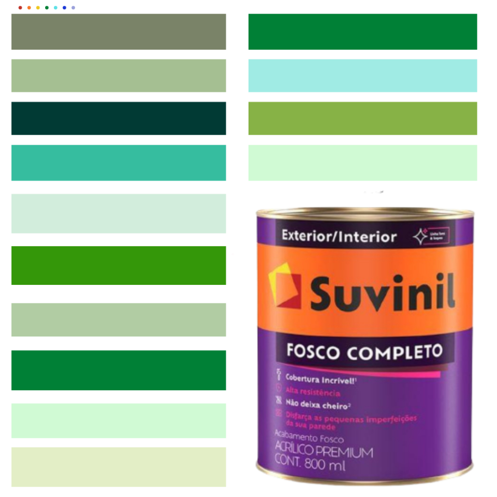 Tinta De Parede Suvinil Fosco Completo Acrílica Premium Cor Verde 800ml.