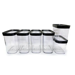 Kit Conjunto de 06 Potes Herméticos para Mantimentos Acrílico em Oferta na Shopee