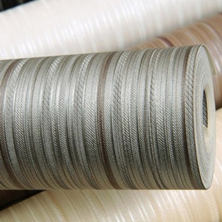 Papel de Parede Importado 10 Metros x 53cm - Listrado tons de Bege Acinzentado e Marrom - Cola Inclusa - Modelo 121405 em Oferta na Shopee