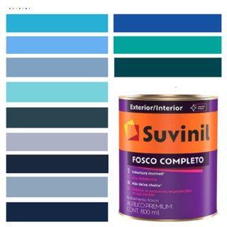 Tinta De Parede Acrílica Cor Azul Suvinil Fosco Completo Antimofo Premium Lavável 800ml Cor Azul Céu/Cor Azul Marinho/Cor Azul Naval/Cor Azul Sensual