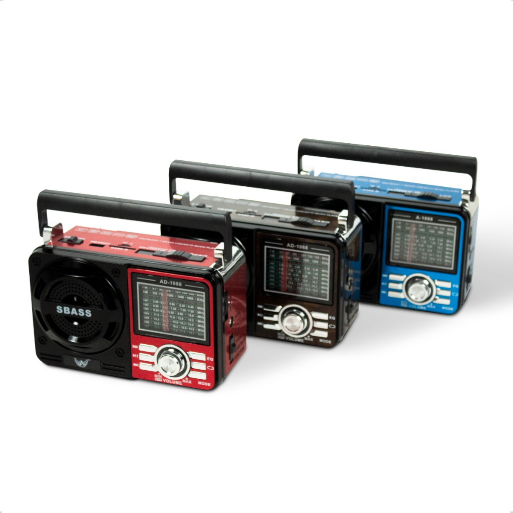 Rádio Portátil AM FM Bluetooth Usb Retro Vintage A Pilha e Energia