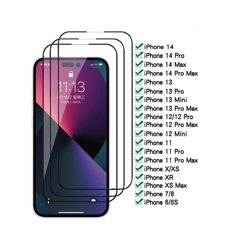 Película de Vidro 3D/9D IPHONE FULL Tela Completa IPhone 11 XR 12 13 14 15 Pro Max 11