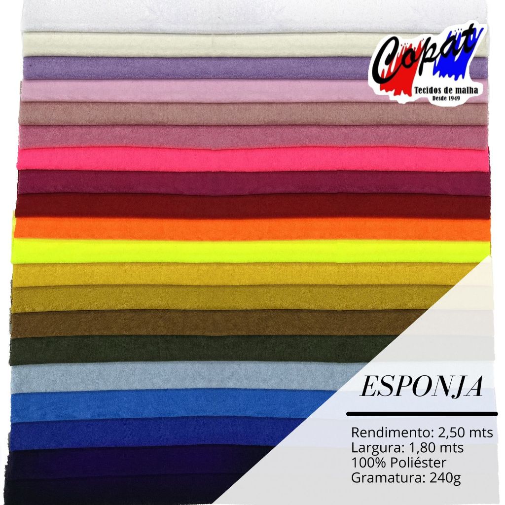 Tecido De Malha Esponja 1,50 Metros - Diversas Opções De Cores