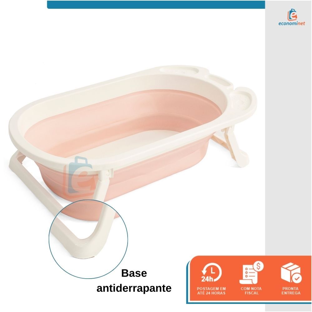 Banheira de Bebê Infantil Bagno Banheirinha Dobrável Portátil Confortável Compacta Banho Segurança · foto 2