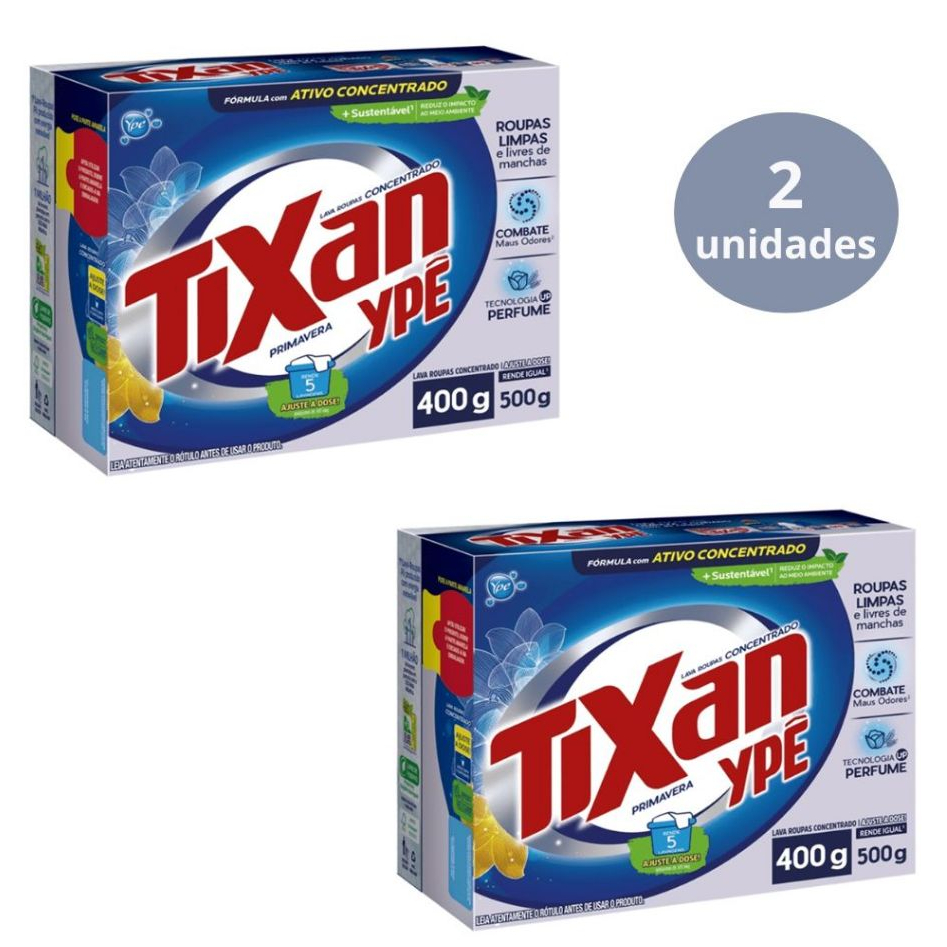 2x Sabão em Pó Tixan Ypê Primavera Caixa 400g em Oferta na Shopee