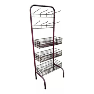 Expositor Display Para Encartelados 3 Cestos 2 Gancheiras em Oferta na Shopee