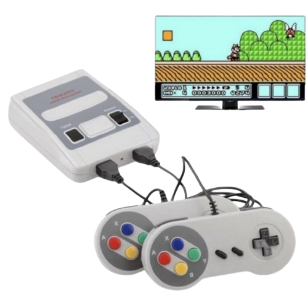 Video Game Minigame Stick Classic Super Nintendo Com 2 Controles Com Fio 8 Bits 620 Jogos 4k Retro