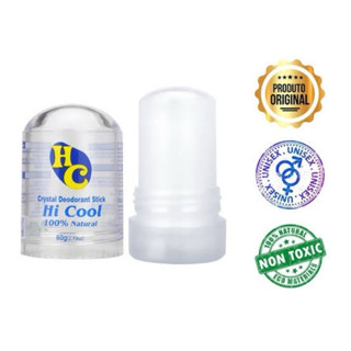 desodorante 100% natural antitranspirante unissex em cristal/pedra HI COOL 60g