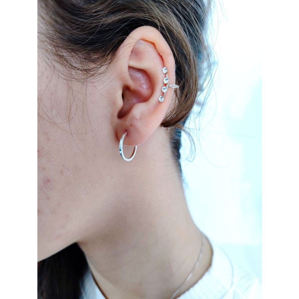 Brinco de Argola Prata 925 Redonda Fio Quadrado Vários Tamanhos em Oferta na Shopee