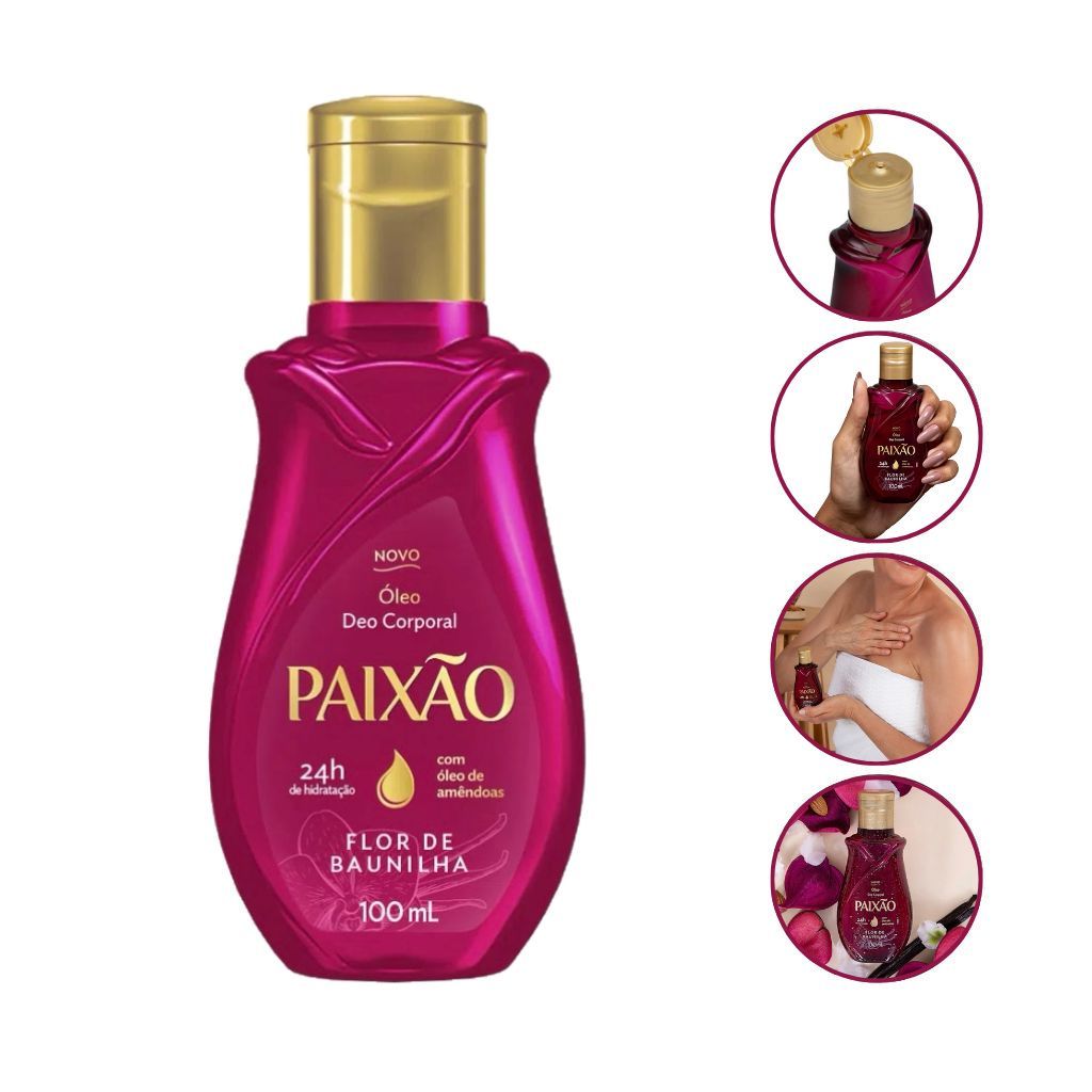 Óleo Corporal Paixão Flor de Baunilha 100ml em Oferta na Shopee