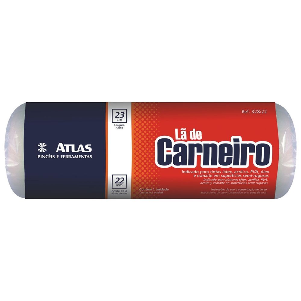 Rolo Lã Carneiro Sem Cabo 23Cm - Atlas em Oferta na Shopee