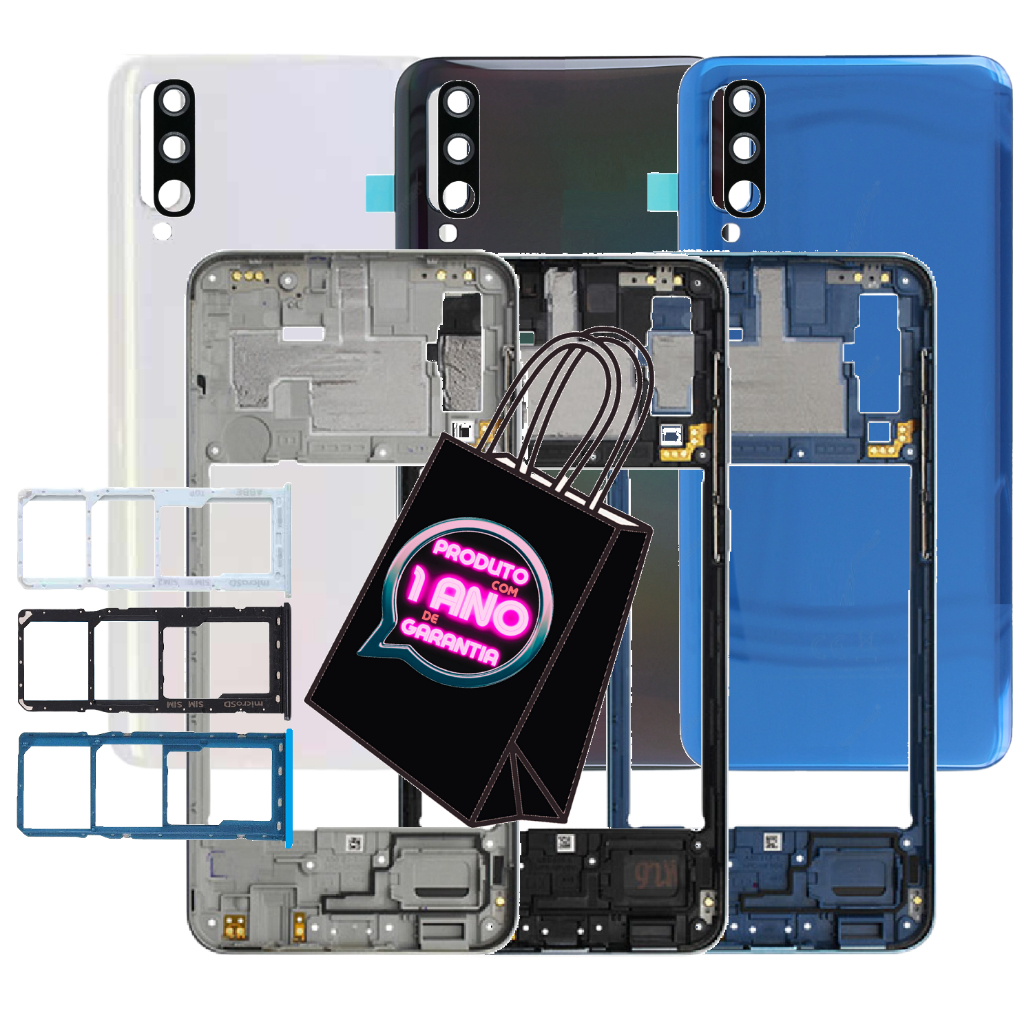 Tampa Fundo Compatível Com Galaxy A70 A705m + Aro + Com Gaveta Chip + Botão Power Volume!