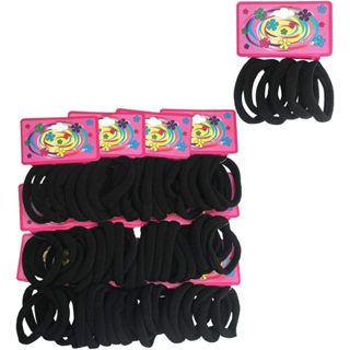Elástico Rabico Para Cabelo Tipo Meia Pacote 72 Un. Xuxinha Cor Preto
