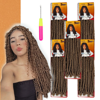 Kit 5 Aplique Cabelo Nina African Softex Afro Crochet Crochet + Agulha