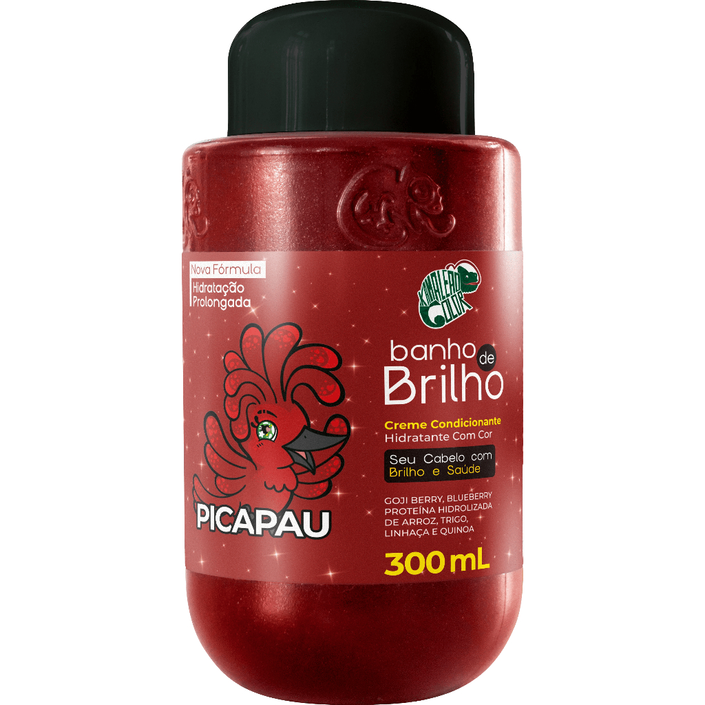 Banho de Brilho Pica Pau 300ml - Kamaleão Color em Oferta na Shopee