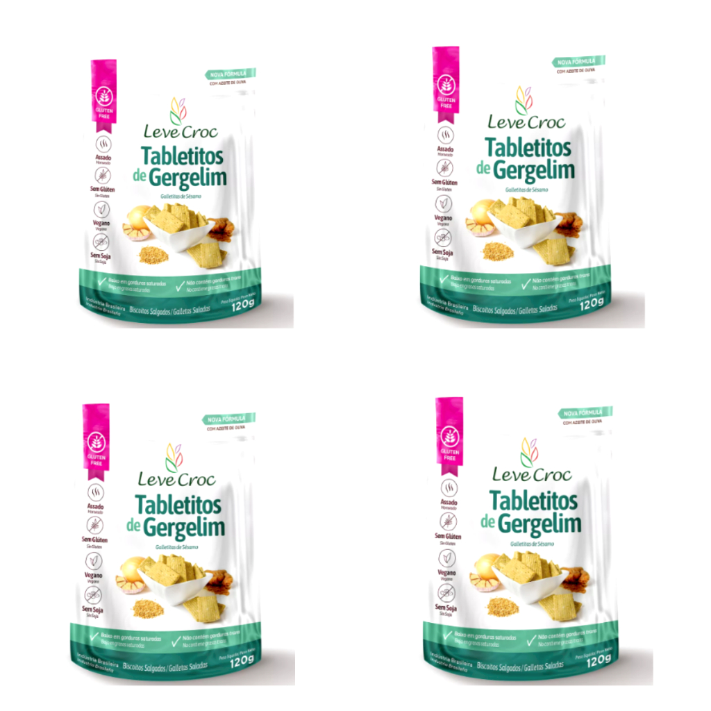 Kit 4 Tabletitos de Gergelim 120g - Leve Croc