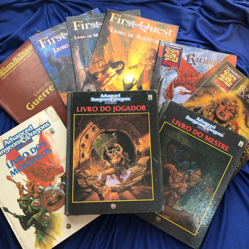 Coleção Advanced Dungeons and Dragons RPG - Livro do Jogador, Mestre, Monstros, Karameikos, Aventuras, Guia do Viajante, First Quest, Tesouros, Regras, Guerreiro