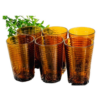 Copo De Vidro Jogo com 06 Super barato marrom