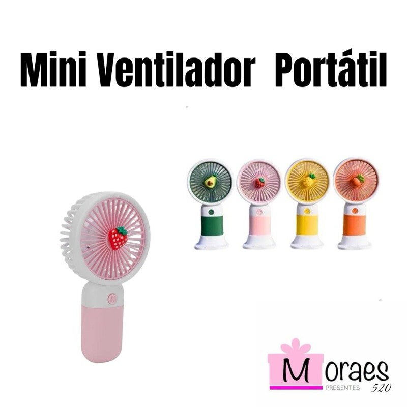 ventilador portátil colorido super potente e silencioso pode ser utilizado na mão ou na mesa