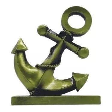 Enfeite De Metal Âncora Dourada Navio Marinha Luxo Decoração LPZ