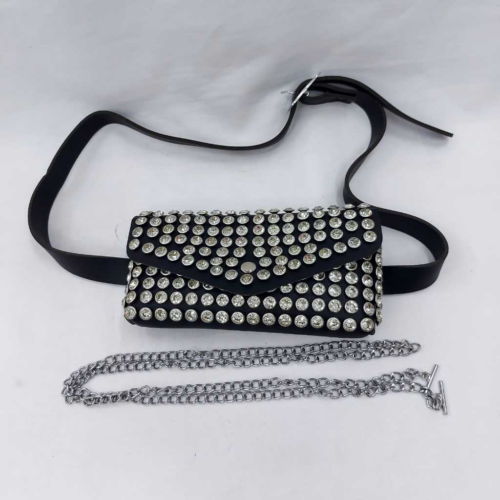 Bolsa Carteira Feminina Lateral com Strass para Celular em Oferta na Shopee