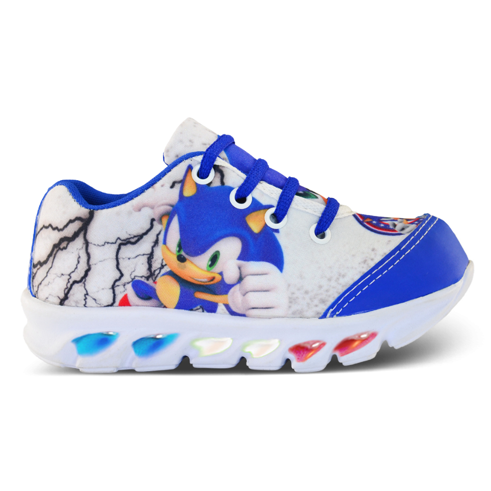 Tênis Infantil LED SONIC de Menino Com Led Luzinha Personagem tenis com luzes coloridas