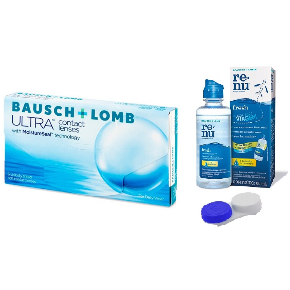 Lentes De Contato Ultra Com Grau Bausch com Estojo e Renu