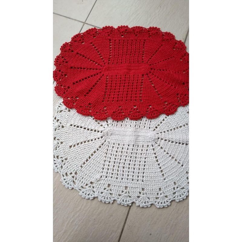 tapete de crochê em cor única/ tapete oval multiuso para casa/tapete de barbante
