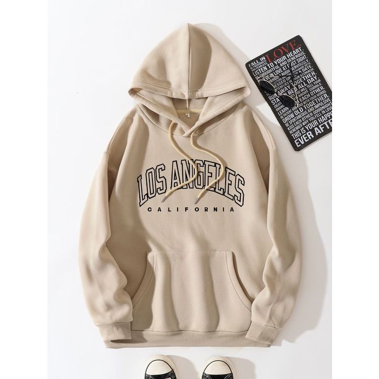 Moletom Flanelado Unissex Los Angeles Bllusão Estiloso Blogueira em Oferta na Shopee