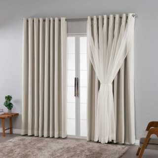 Cortina Blackout Com Voil Em Tecido 5.00x3.00 Sob Medida Sala Quarto em Oferta na Shopee