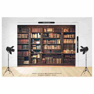 Fundo Fotografico Sublimado Biblioteca Escritório Sala Horizontal 2,20 larg x 1,50 alt Cenário Foto em Oferta na Shopee