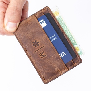 Carteira Masculina em Couro Slim Maktub Cor Marrom para Cartão Cnh em Oferta na Shopee
