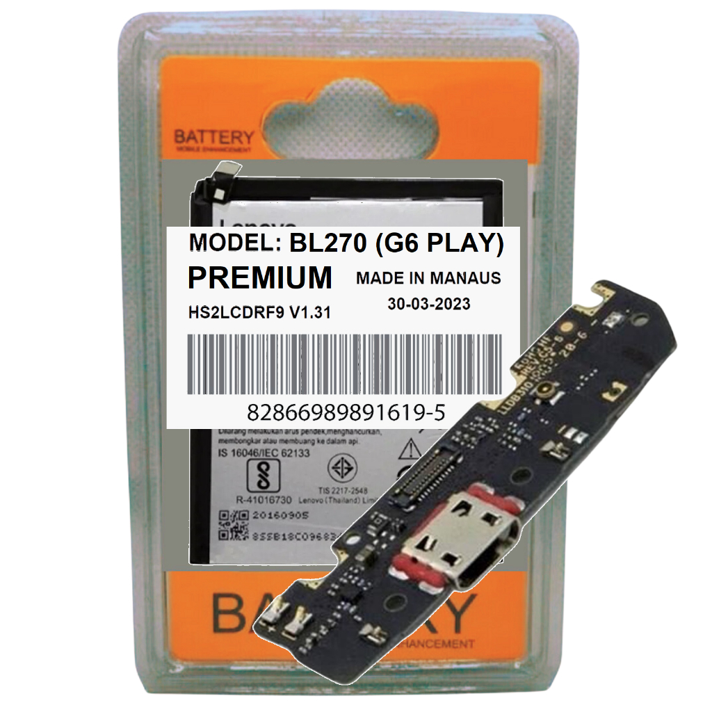 Battria + Placa Conector Carga Rápida Compatível Moto G6 Play XT1922 Entrada Usb Carregador!