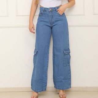 Calça cargo pantalona feminina - plus size