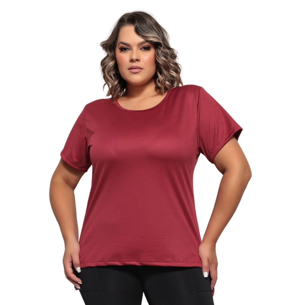 Camiseta Dry Fit Feminina Plus Size  Alta Performance