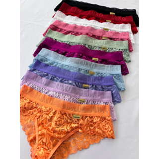 Kit 10 Calcinha Renda Luxo Fio Dental Lingerie e Forro de Algodão Tanga Sexy Não Marca