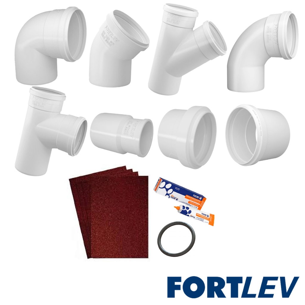 Kit Conexões para Esgoto 50mm Fortlev - Monte Seu Kit Personalizado