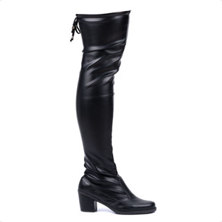 Bota Feminina Salto Over Knee Elastano Alta Estica Ate Coxa