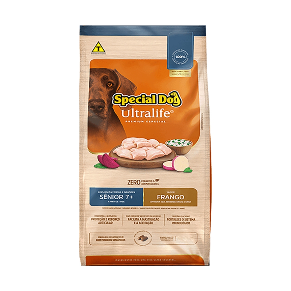 Ração Cães Special Dog Ultralife Sênior Raças Médias/Grande Frango e Arroz ? 15kg em Oferta na Shopee
