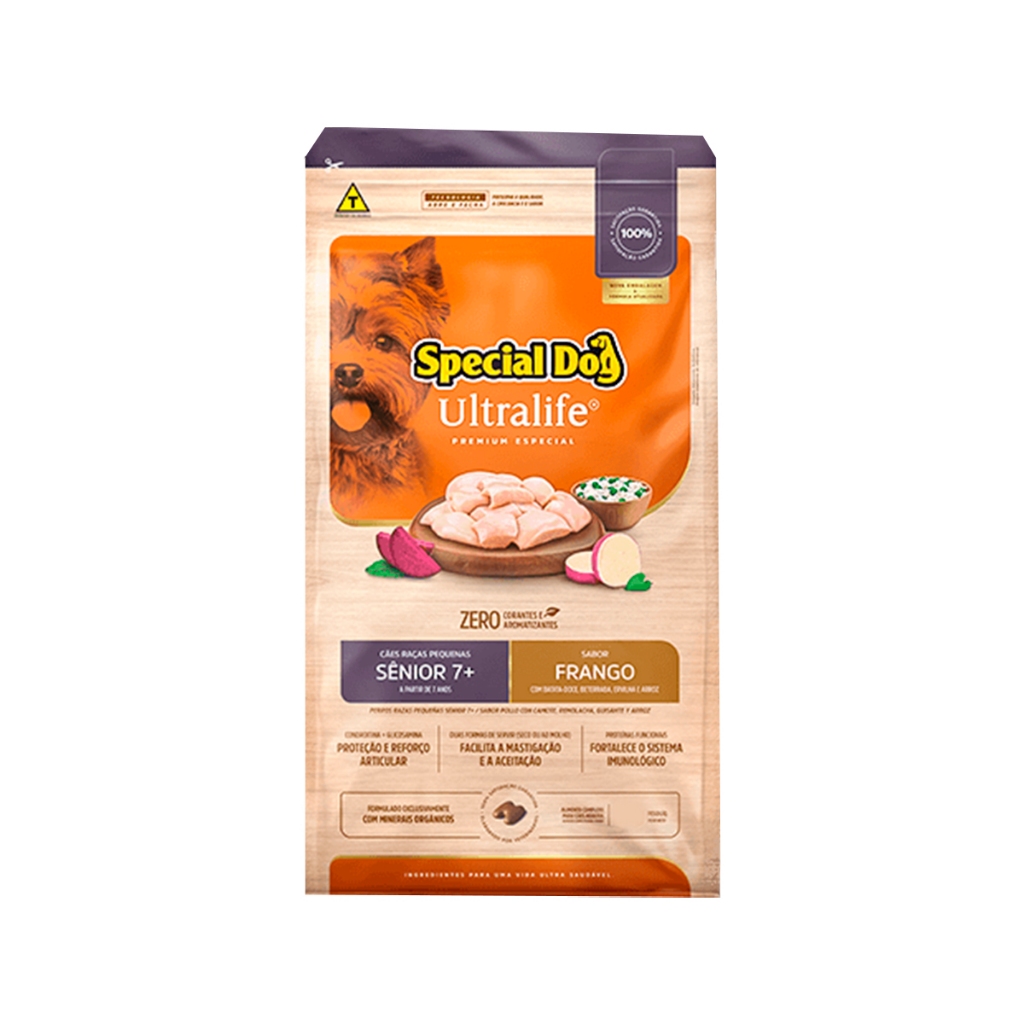 Ração Special Dog Ultralife Sênior Raças Pequenas Frango e Arroz - 15kg em Oferta na Shopee