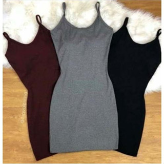 Kit 2 Vestido Feminino Tubinho Canelado Varias Cores