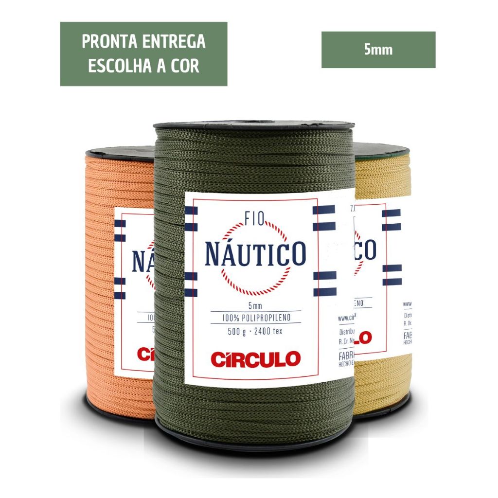 Fio Náutico Círculo 500g 208m 5mm Polipropileno Crochê Bolsas Cestos em Oferta na Shopee