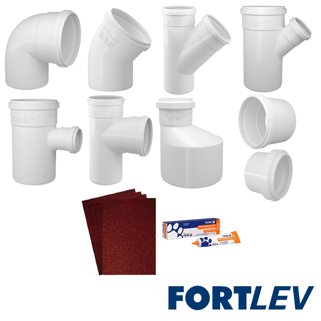 Kit Conexões para Esgoto 75mm Fortlev - Monte Seu Kit Personalizado!