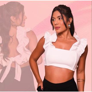 Cropped Hanna alça babado Moda Feminina 2024 077