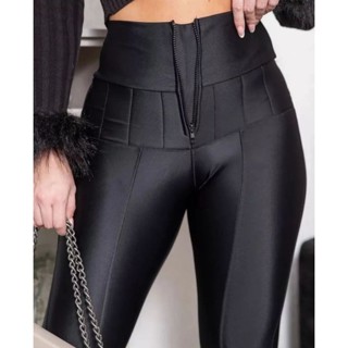 Calça Skinny Lipo Legging Suplex Power Modeladora Cintura Alta Compressão Cinta Modeladora Lycra