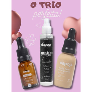 Kit Blindagem Poderosa + Bruma Matte Magic + Base Fluída Vegana Make Basiquinha - Dapop