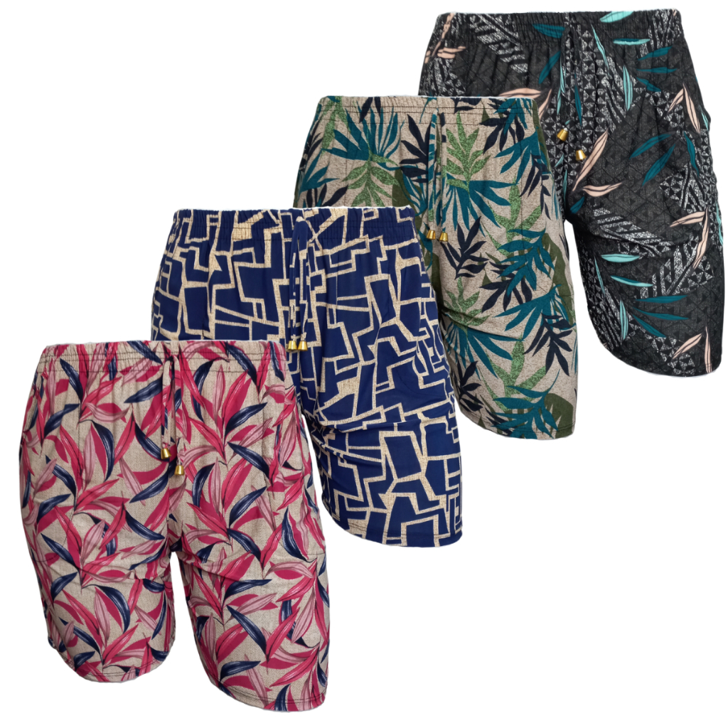 Kit 5 Shorts Feminino Verão  Malha Fria Senhoras Liganete  Confortável Soltinhos. em Oferta na Shopee